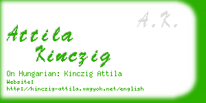 attila kinczig business card